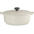 Le Creuset Ovaler Bräter Tradition 27 cm mit Phenolknopf Creme