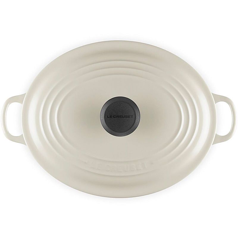 Le Creuset Ovaler Bräter Tradition 31 cm mit Phenolknopf Creme